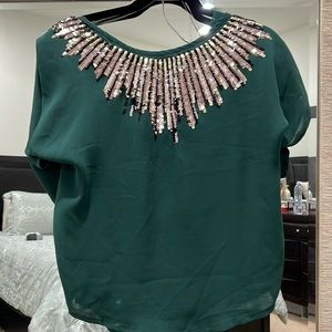 Perfect green top for the holidays!